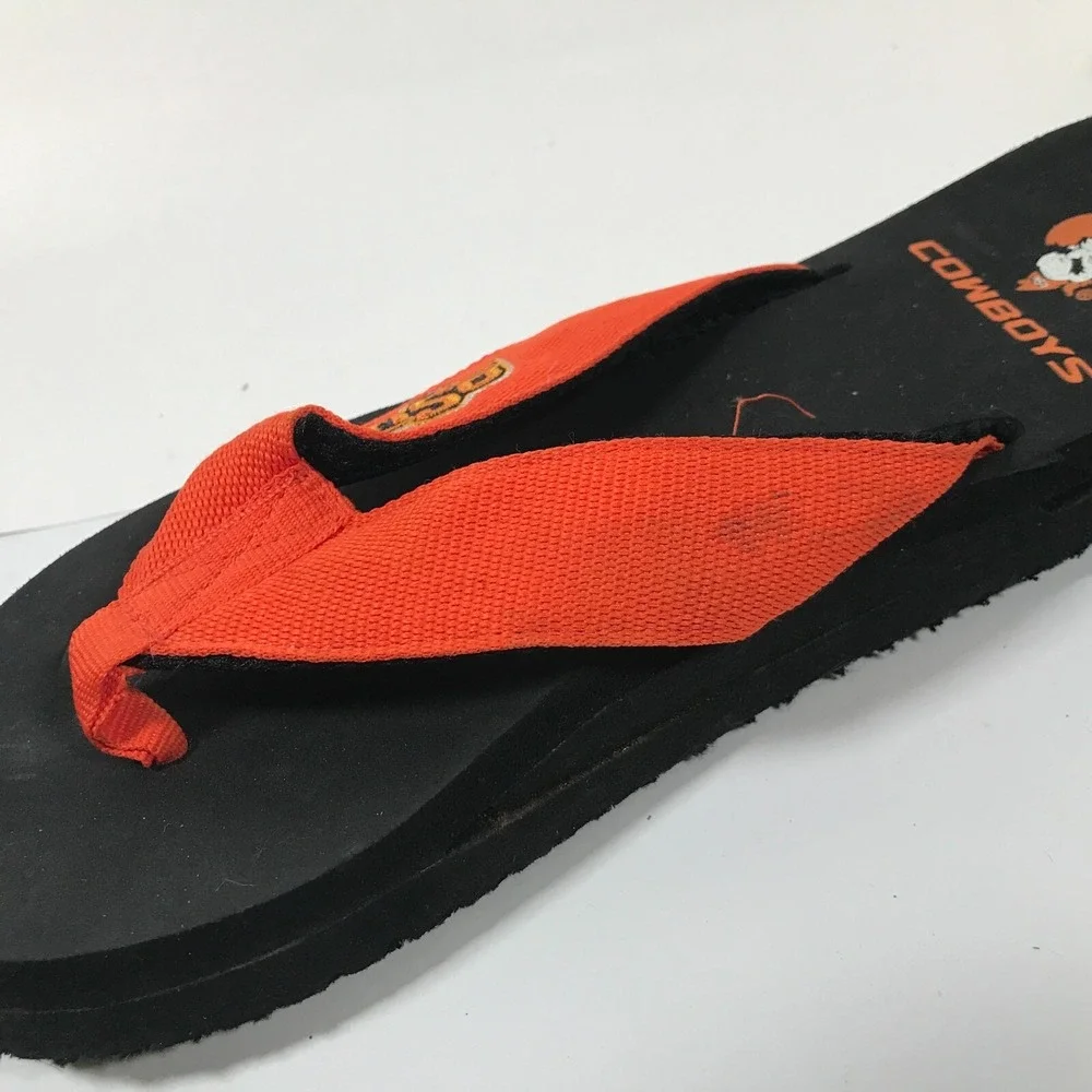 NCAA OSU Oklahoma State Cowboys Nylon Flip Flop Thong Mens‎ US 7/8 UK 7 EU 40.5
